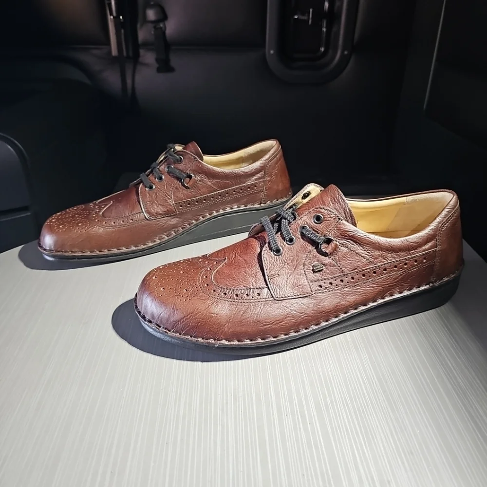 FINN COMFORT York Herren Halbschuhe Schnürschuhe Braun Espresso/Togo Men's‎ 50